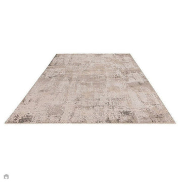 Seville 03 Olite Modern Abstract Distressed Hi-Low Textured Soft-Touch Space-Dyed Polyester Low Profile Short Pile Beige/Grey/Cream Rug-Asiatic Carpets-Rug Love - The Most Loved Rug Store